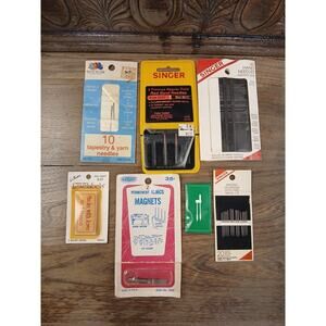 Collection Of 5 Vintage Sewing Needle Sets Hand Sewing And Machine Use